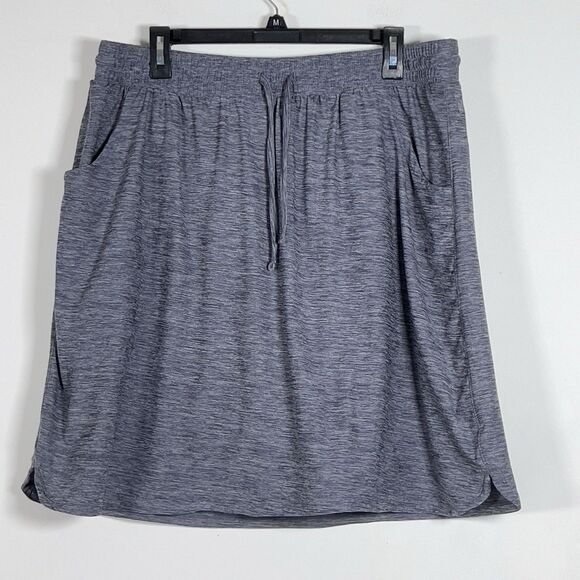 DULUTH Trading Armachillo Cooling Knit Skort Sz L Heather Blue Pull On - Picture 1 of 11